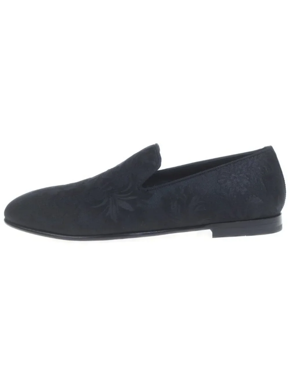 Dolce & Gabbana Black Floral Brocade Loafers Flat Shoes